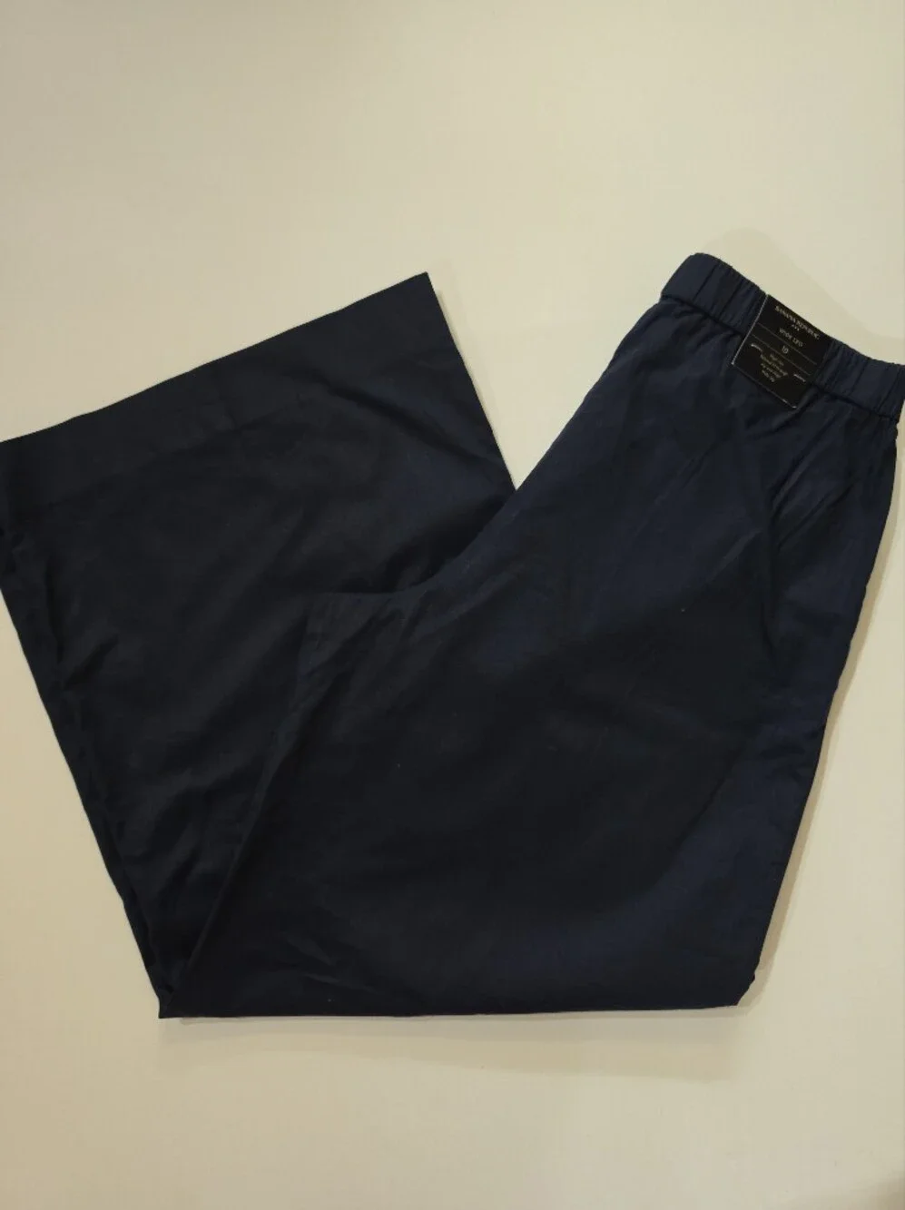 NWT Banana Republic Linen Blend Wide Leg High Rise Pants Womens Sz 10 Navy Blue